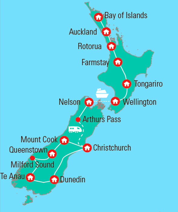 Kort New Zealand